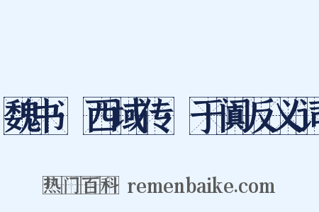 魏书·西域传·于阗反义词是什么意思的图片